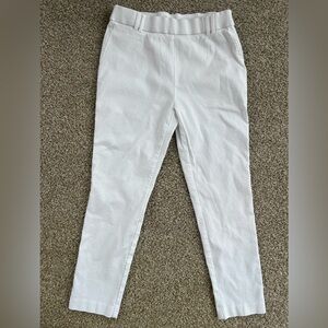 Women’s White Textured Stretchy Pants